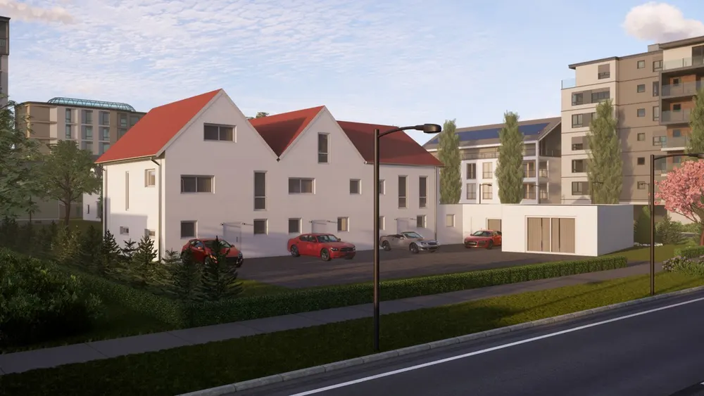 Visualisierung des Neubau-Reihenendhauses in Rottorf
