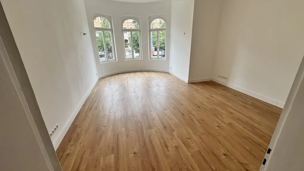 Wohnzimmer der Altbauwohnung in der Jasperallee, Braunschweig